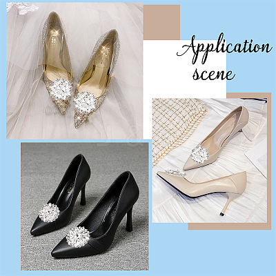 2Pcs Alloy Rhinestone Shoe Decorations AJEW-FG0003-72A-1