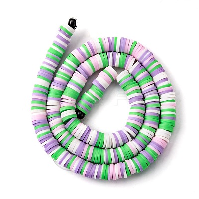 Handmade Polymer Clay Beads Strands CLAY-R089-6mm-T02B-47-1