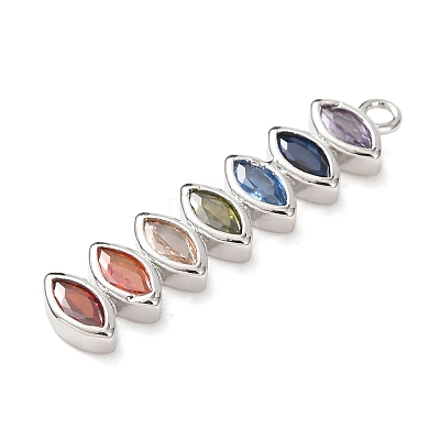 Brass Micro Pave Cubic Zirconia Pendants KK-A295-06B-P-1
