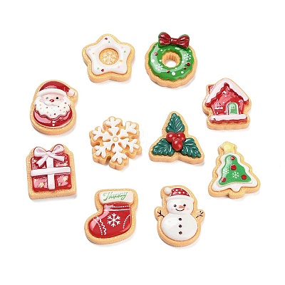 Christmas Opaque Resin Cabochons CRES-I049-01-1