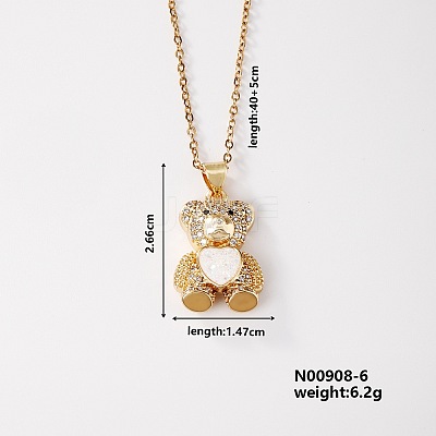 Cute Brass Micro Pave Clear Cubic Zirconia Pendant Necklaces for Women RS8490-3-1