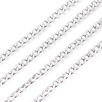 Tarnish Resistant 304 Stainless Steel Cuban Link Chains CHS-M003-13P-A-1
