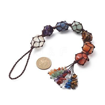 7 Chakra Gemstone Hanging Decorations HJEW-JM00805-03-1