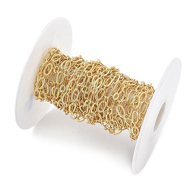 Brass Oval Link Chains KK-C251-27G-1