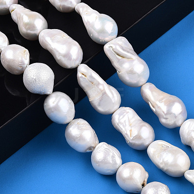 Natural Baroque Pearl Keshi Pearl Beads Strands PEAR-S019-02C-1
