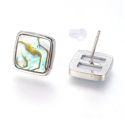 Brass Stud Earrings EJEW-E252-06C-1