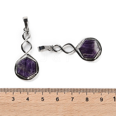 Natural Amethyst Pendants G-F777-05P-07-1