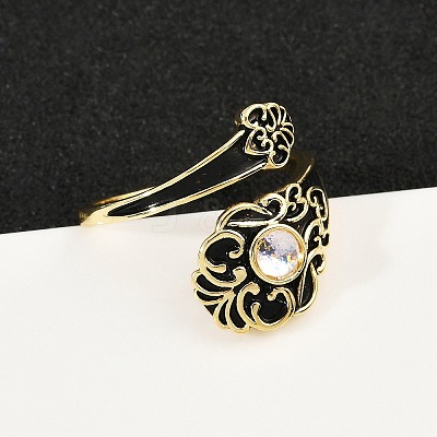 Brass Cuff Rings for Women RJEW-D318-02G-1