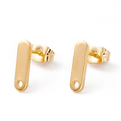 201 Stainless Steel Stud Earring Findings with Hole EJEW-A071-16G-1