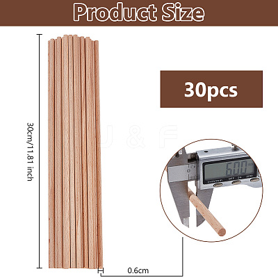 Wood Craft Sticks WOOD-WH0125-11D-1