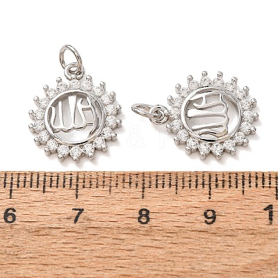 Brass Micro Pave Clear Cubic Zirconia Pendants CU-CBA2907-05A-P-1