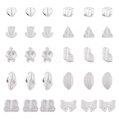 64Pcs Gradient Color Transparent Glass Beads GLAA-TA0003-48A-1