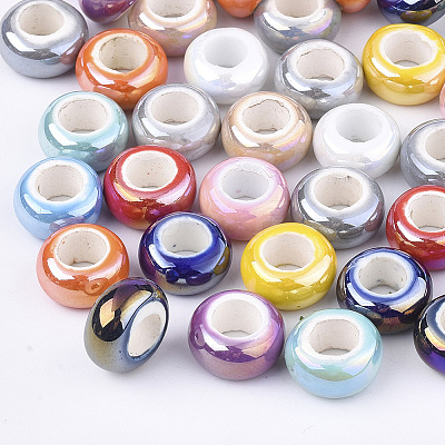 Electroplate Porcelain Beads X-PORC-T003-01-1
