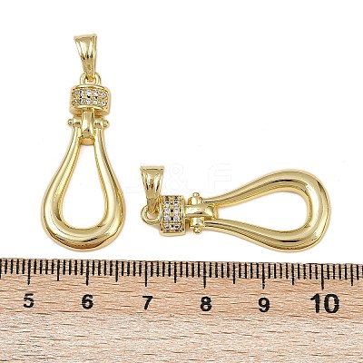 Brass Micro Pave Cubic Zirconia Pendants KK-I358-052G-1