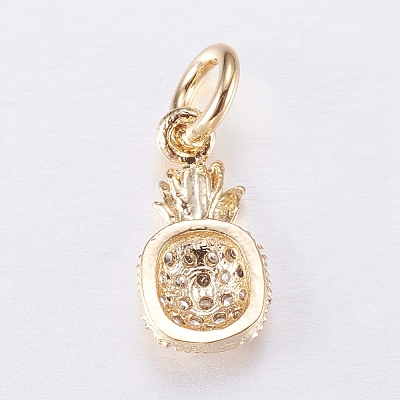 Brass Micro Pave Cubic Zirconia Charms ZIRC-E135-32G-1
