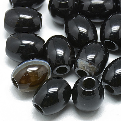 Dyed & Heated Natural Black Agate Beads X-G-T093-06-1