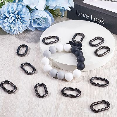 18Pcs Alloy Spring Gate Rings FIND-SP0001-43-1
