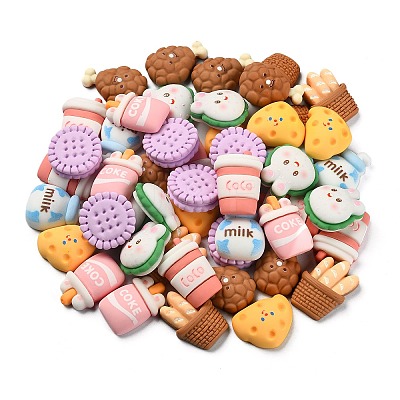 50Pcs Opaque Resin Decoden Cabochons RESI-CJ0002-78-1