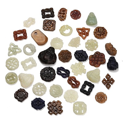 Natural Xiuyan Jade Findings Kits GG-CBA04B0-01-1