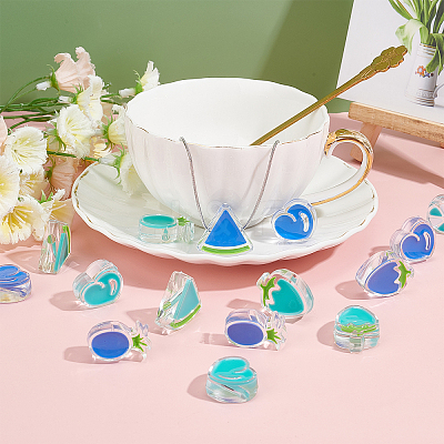 40Pcs 10 Style Transparent Enamel Acrylic Beads TACR-SC0001-09A-1