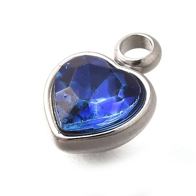 304 Stainless Steel with Rhinestone Pendants STAS-Q346-01P-02-1