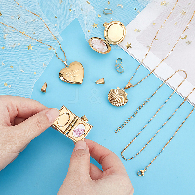 Locket Pendant Necklace DIY Making Kit DIY-DC0001-21-1