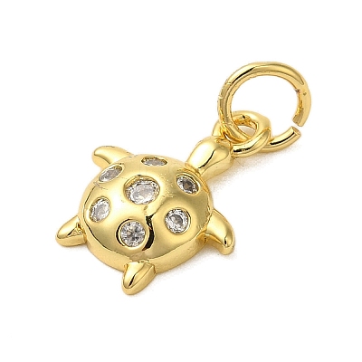 Rack Plating Brass Micro Pave Cubic Zirconia Charms KK-P279-12G-1