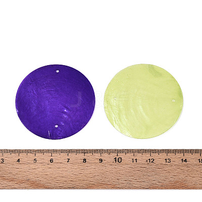 Spray Painted Natural Capiz Shell Connector Charms SSHEL-N039-03-01-1