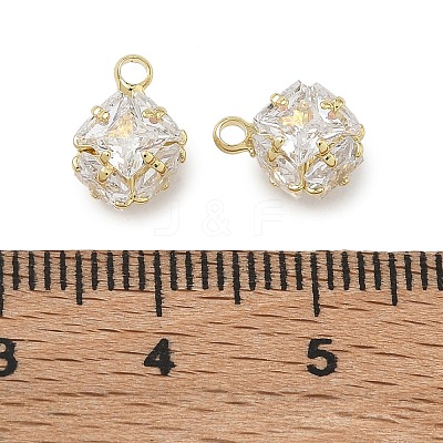 Brass Pave Clear Cubic Zirconia Charms CU-CBAD360-08G-02-1