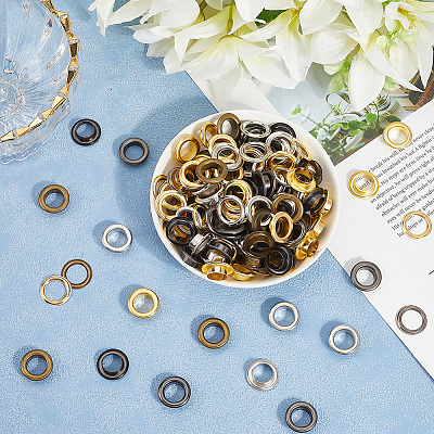 200 Sets 4 Colors Iron Grommet Eyelet Findings SCRA-GF0001-10A-01-1