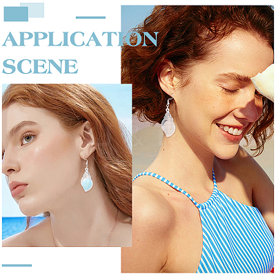 4 Pairs 4 Styles Luminous Transparent Resin & Acrylic Conch Shape Dangle Earrings EJEW-PH01466-1