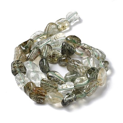 Natural Green Rutilated Quartz Beads Strands G-I351-B09-1