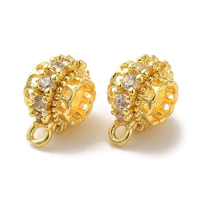 Column Brass Micro Pave Cubic Zirconia Tube Bails KK-C072-05D-G-1