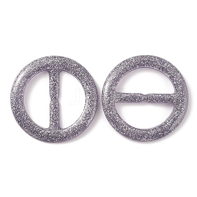 Flat Round Resin Buckle Clasps CRES-WH0013-15E-1
