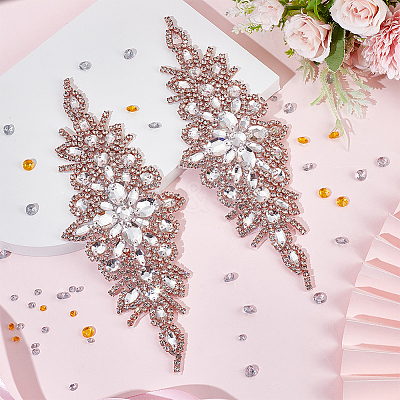 Flower Glass Crystal Rhinestone Applques DIY-WH0304-643B-1