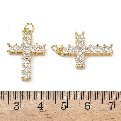 Brass Micro Pave Clear Cubic Zirconia Pendants KK-L257-13G-1