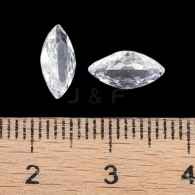 Cubic Zirconia Pointed Back Cabochons ZIRC-M003-10x5mm-007-1