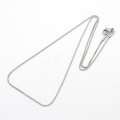 Tarnish Resistant Women's 304 Stainless Steel Box Chain Necklaces LS-STAS-O037-84P-1