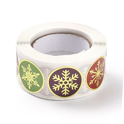 Christmas Themed Flat Round Roll Stickers LS-DIY-B045-14-1
