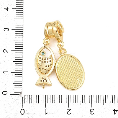 Brass Micro Pave Cubic Zirconia Pendants KK-Z151-07G-1
