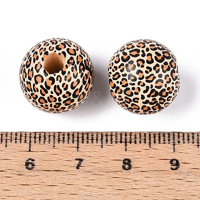 Printed Schima Wood Beads X-WOOD-N017-01D-1