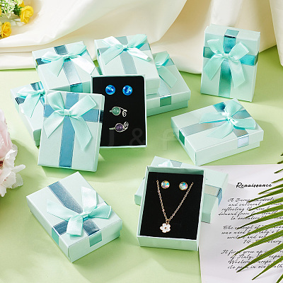 Rectangle Paper Jewelry Gift Boxes with Bowknot LS-CON-TAC0010-89A-1