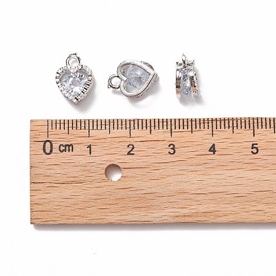 Heart Alloy Charms ZIRC-R007-043A-02-1