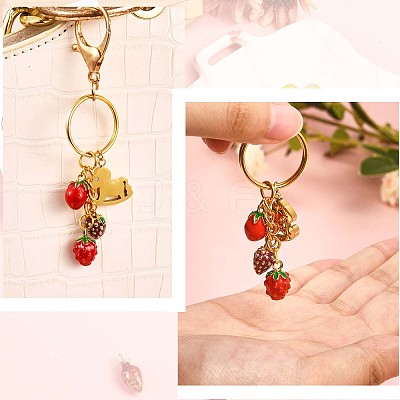 18Pcs Mixed Enamel Fruits Charms Pendant Imitation Fruit Charm Colorful Alloy Enamel Pendant for Jewelry Necklace Bracelet Earring Making Crafts JX186A-1