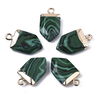 Synthetic Malachite Pointed Pendants G-N326-34G-1