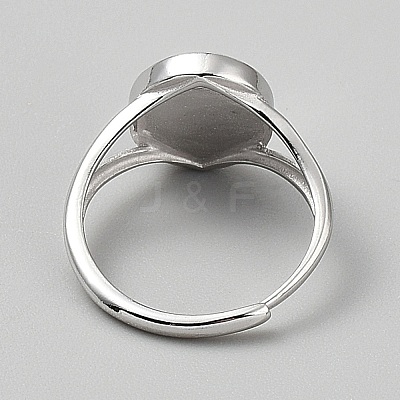 Adjustable 925 Sterling Silver Finger Ring Components STER-WH0062-014P-02-1