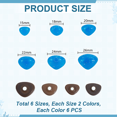 72Pcs 6 Styles 2 Colors Resin Doll Craft Nose DIY-GA0008-64-1