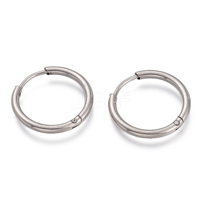 Tarnish Resistant 201 Stainless Steel Huggie Hoop Earrings EJEW-O095-02B-1