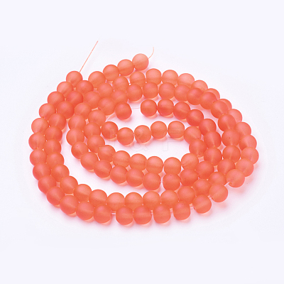Baking Paint Transparent Glass Bead Strands GLAA-S031-8mm-27-1