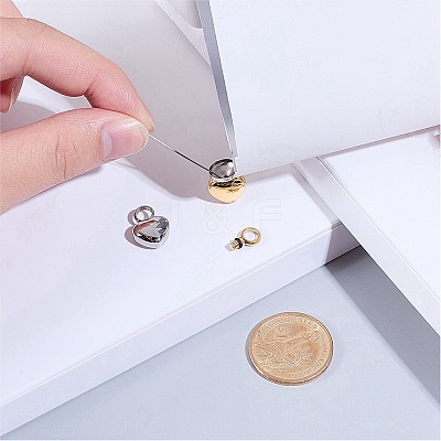 2Pcs 2 Colors Heart Stainless Steel Urn Ashes Pendants STAS-CN0001-73-1